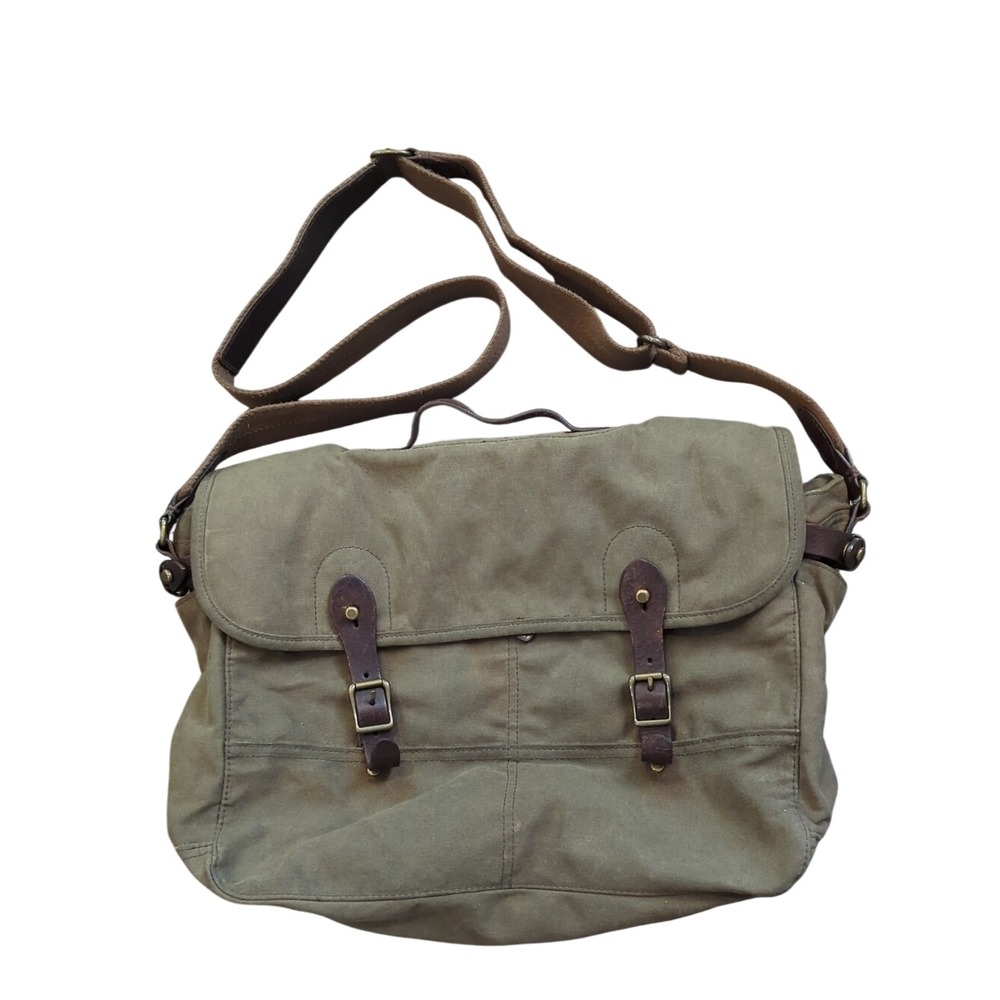 J. Crew Abingdon Abingdon Waxed Canvas Leather Messenger Bag